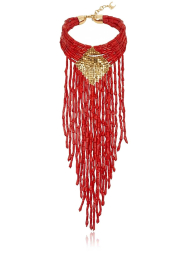 Lola Casademunt |  Necklace with colored beads Cascade | red | Picture 1