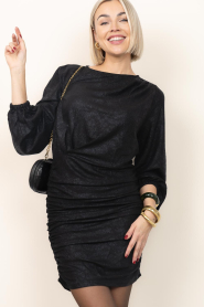 Co'Couture |  Shiny mini dress Kylie | black | Picture 6