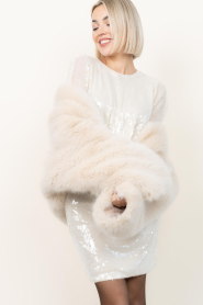 Co'Couture |  Mini dress with sequins Serafin | champagne | Picture 6
