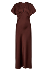 Co'Couture |  Satin maxi dress Safira | brown | Picture 1