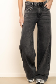 Co'Couture :  Mid-waist non stretch jeans Vicky | black - img5