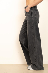 Co'Couture :  Mid-waist non stretch jeans Vicky | black - img6