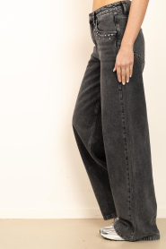 Co'Couture :  Mid-waist non stretch jeans Vicky | black - img7