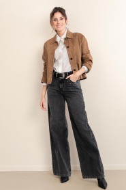 Co'Couture :  Mid-waist non stretch jeans Vicky | black - img2