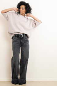 Co'Couture :  Mid-waist non stretch jeans Vicky | black - img3