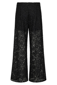 Co'Couture |  Lace pants with rhinestones Sia | black | Picture 1