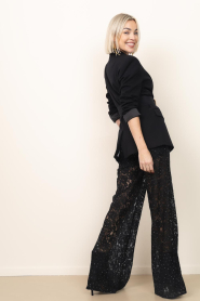 Co'Couture |  Lace pants with rhinestones Sia | black | Picture 5
