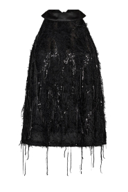 Co'Couture |  Top with sequins and fringes Silla | black | Picture 1