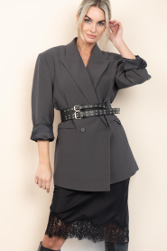 Co'Couture |  Double leather belt Phoebe | black | Picture 2