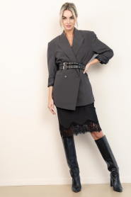 Co'Couture |  Double leather belt Phoebe | black | Picture 3