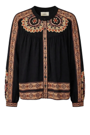 ba&sh |  Blouse with embroidery Valda | black | Picture 1