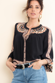 ba&sh |  Blouse with embroidery Valda | black | Picture 2