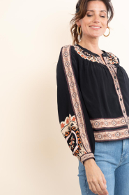 ba&sh |  Blouse with embroidery Valda | black | Picture 6