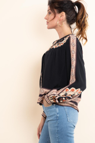 ba&sh |  Blouse with embroidery Valda | black | Picture 7