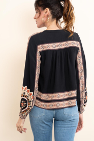 ba&sh |  Blouse with embroidery Valda | black | Picture 8
