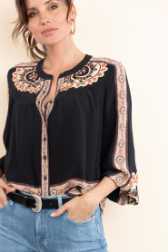 ba&sh |  Blouse with embroidery Valda | black | Picture 9