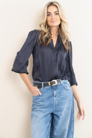 ba&sh |  Satin blouse Cesira | dark blue | Picture 2