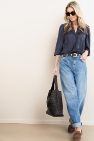 ba&sh |  Satin blouse Cesira | dark blue | Picture 3