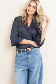 ba&sh |  Satin blouse Cesira | dark blue | Picture 4