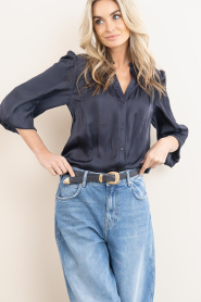 ba&sh |  Satin blouse Cesira | dark blue | Picture 5