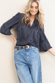 ba&sh |  Satin blouse Cesira | dark blue | Picture 6