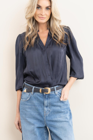 ba&sh |  Satin blouse Cesira | dark blue | Picture 7