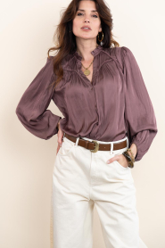ba&sh :  Satin blouse Cesira | brown - img2