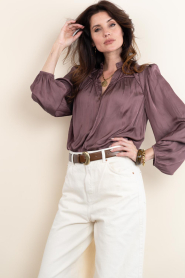 ba&sh :  Satin blouse Cesira | brown - img5
