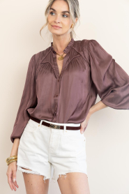 ba&sh |  Satin blouse Cesira | brown | Picture 4