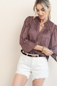 ba&sh |  Satin blouse Cesira | brown | Picture 5