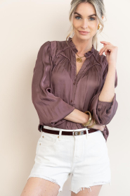 ba&sh |  Satin blouse Cesira | brown | Picture 6