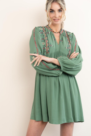 ba&sh :  Dress with embroidery Telma | green - img8