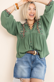ba&sh |  Top with embroidery Tilt | green | Picture 5