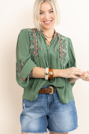 ba&sh |  Top with embroidery Tilt | green | Picture 6