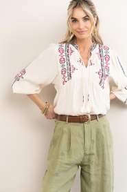 ba&sh :  Top with embroidery Tilt | natural - img4