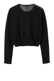 ba&sh |  Cropped sweater with buttons Branny | black | Picture 1