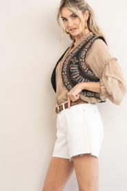 ba&sh :  Waistcoat with embroidery Fosca | dark blue - img6