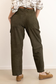 ba&sh :  Suede cargo pants Sita | dark green - img6