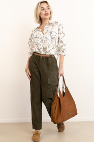 ba&sh :  Suede cargo pants Sita | dark green - img3