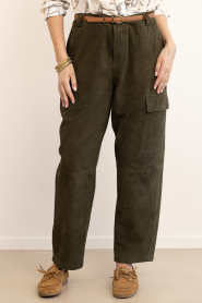 ba&sh :  Suede cargo pants Sita | dark green - img4