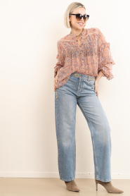 ba&sh |  Denim straight leg jeans with embroidery Rizie | blue | Picture 2