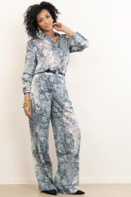 ba&sh |  Pants with print Carrina | blue | Picture 4