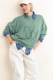 ba&sh |  Sweater with logo Maya | green | Picture 4