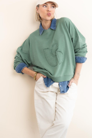 ba&sh |  Sweater with logo Maya | green | Picture 6