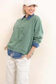 ba&sh |  Sweater with logo Maya | green | Picture 2