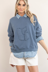 ba&sh |  Sweater with logo Maya | dark blue | Picture 5