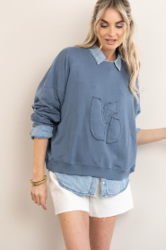 ba&sh |  Sweater with logo Maya | dark blue | Picture 6