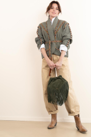 ba&sh |  Padded jacket with embroidery Cocoon | green | Picture 3