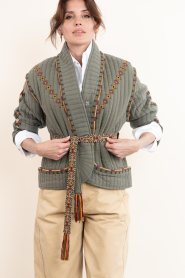 ba&sh |  Padded jacket with embroidery Cocoon | green | Picture 2