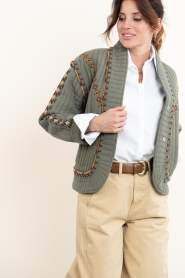 ba&sh |  Padded jacket with embroidery Cocoon | green | Picture 5